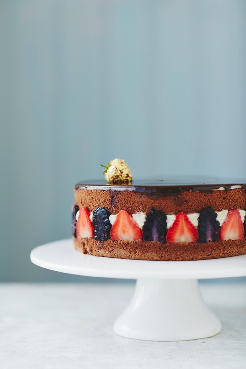 Choco-berry fraisier cake