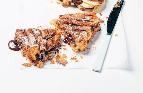 Chocolate + orange marmalade grilled croissant