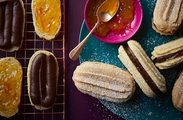 Chocolate & orange marmalade Viennese biscuits