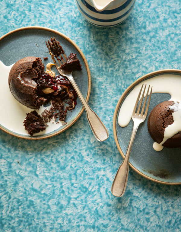 Chocolate & peanut butter puddings