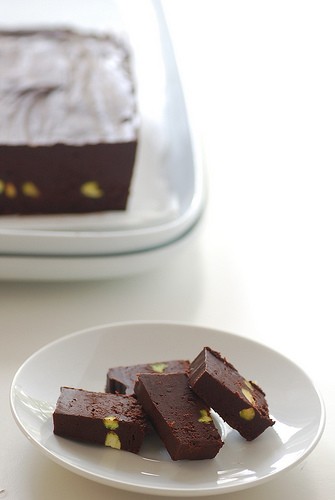 Chocolate & pistachio fudge