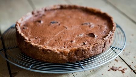 Chocolate & prune tart