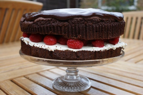 Chocolate & raspberry cake