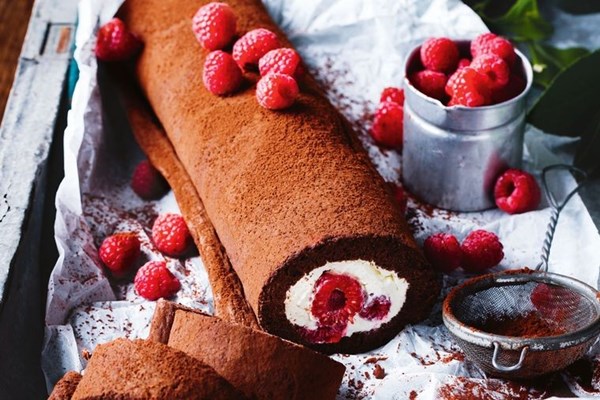 Chocolate & raspberry roll