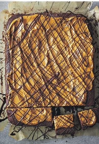 Chocolate & salted caramel traybake