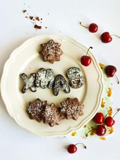 Chocolate & sour cherry shortbread