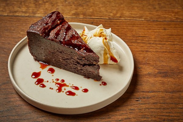 Chocolate, almond and coffee cake
