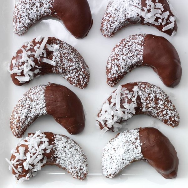 Chocolate almond crescents