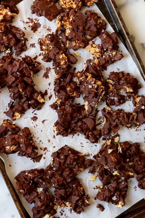 Chocolate almond ginger bark