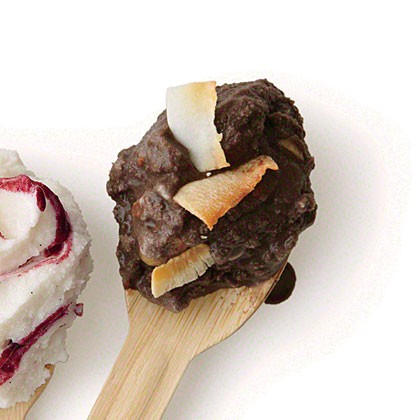 Chocolate-almond ice cream with coconut