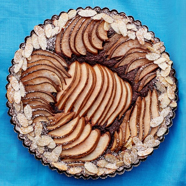 Chocolate-almond pear tart [Kristen Hall, Bandit Patisserie]