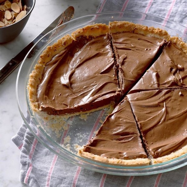 Chocolate almond silk pie