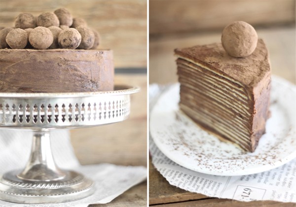 Chocolate Amaretto crêpe cake