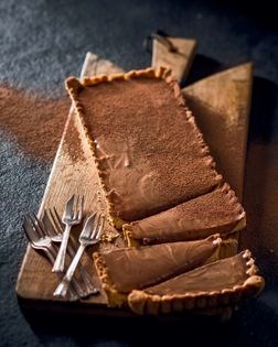 Chocolate Amarula tart made with Zola's no-fuss fail-safe sweet pastry