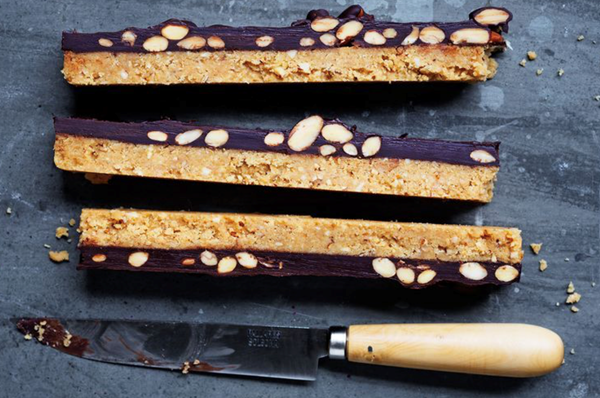 Chocolate and almond butter slice