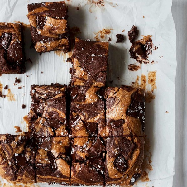 Chocolate and almond butter swirl brownies