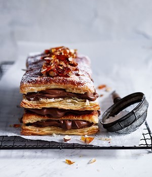 Chocolate and almond millefeuille