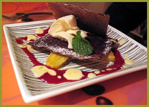 Chocolate and banana millefeuille