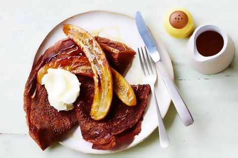 Chocolate and banana pancakes