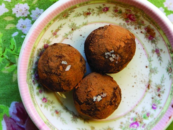Chocolate and black pepper goat cheese truffles (Bake the Book)