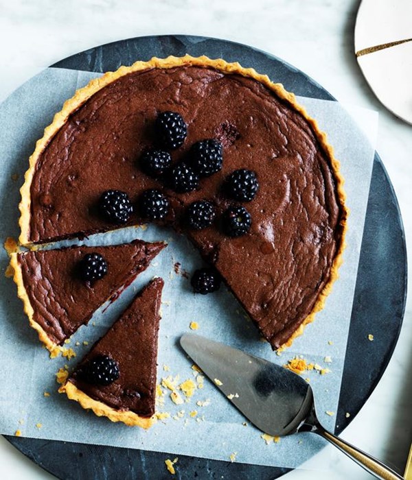 Chocolate and blackberry tart