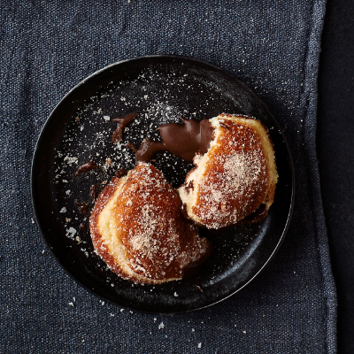 Chocolate and blood orange doughnuts
