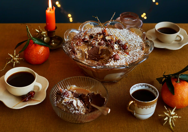 Chocolate and caramel mousse