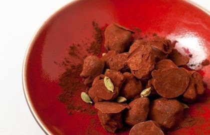 Chocolate and cardamom ganache