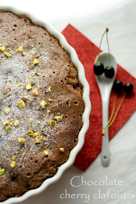 Chocolate and cherry clafoutis 