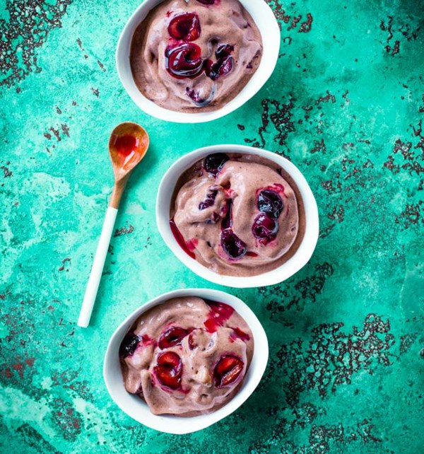 Chocolate and cherry 'nice cream'