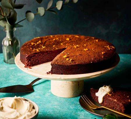 Chocolate and clementine torte