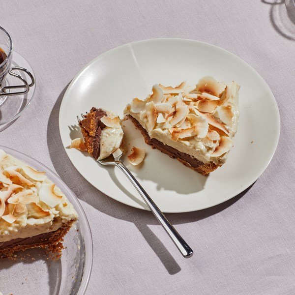 Chocolate and coconut cream pie