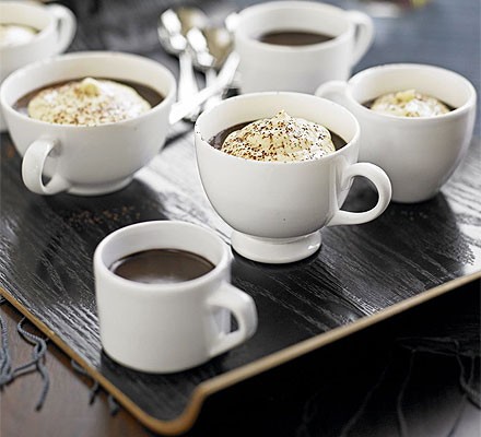 Chocolate and coffee truffle pots