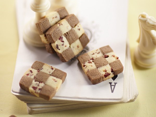 Chocolate and Craisin checkerboards