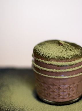 Chocolate and green tea pudding