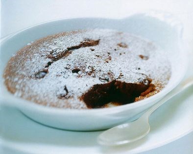 Chocolate and griottine clafoutis