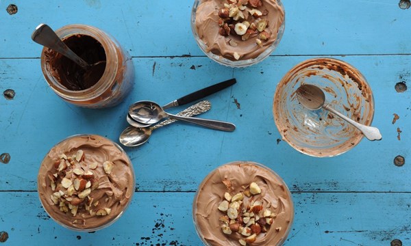 Chocolate and hazelnut cheesecakes