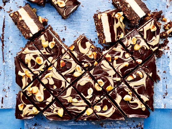 Chocolate and hazelnut Nanaimo bars