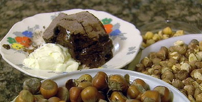 Chocolate and hazelnut roulade