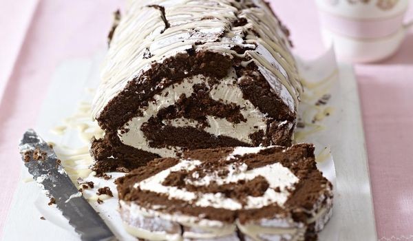 Chocolate and Irish cream roulade