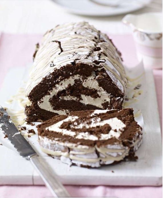 Chocolate and Irish cream roulade