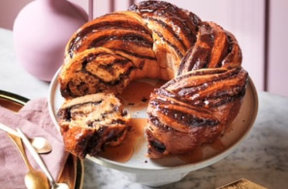 Chocolate and marmalade babka