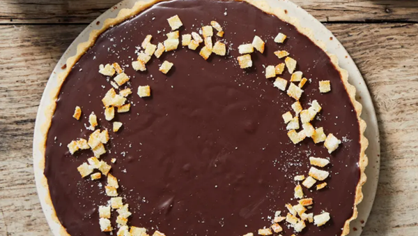 Chocolate and marmalade tart