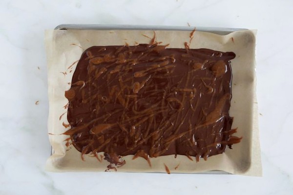 Chocolate and nut butter caramel bark
