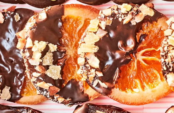 Chocolate-and-nut-crusted candied orange