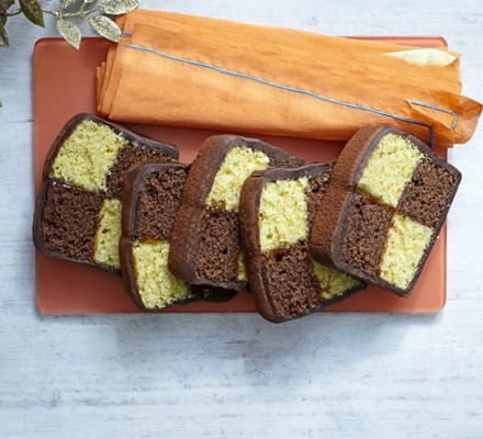 Chocolate and orange Battenberg