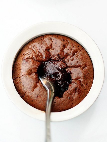 Chocolate and peanut butter fondants
