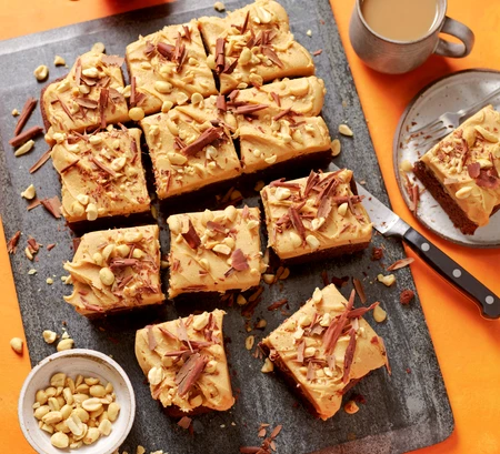 Chocolate and peanut butter sheet cake
