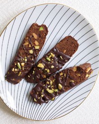 Chocolate-and-pistachio biscotti