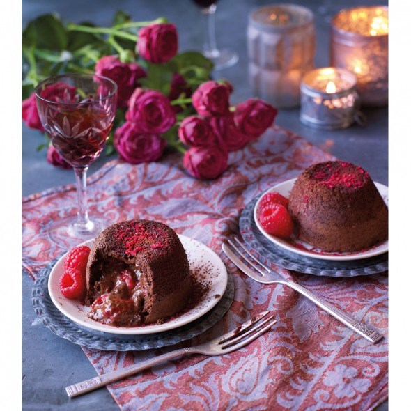 Chocolate and raspberry fondants